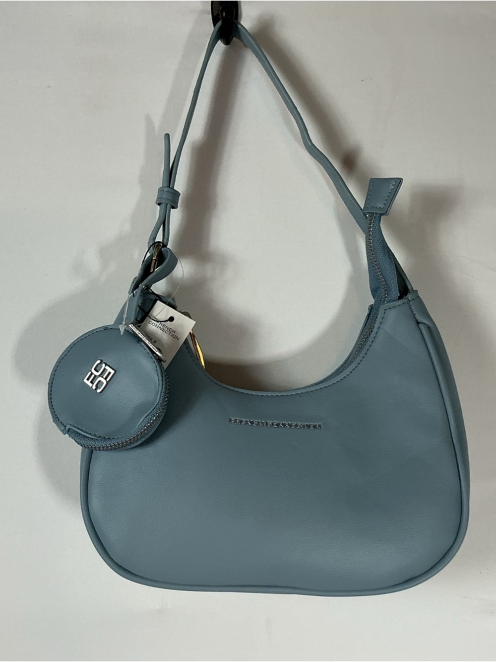 French Connection Blue Crescent Shoulder Bag with Coin Pouch